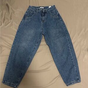 Blue Denim High-Waisted Jeans